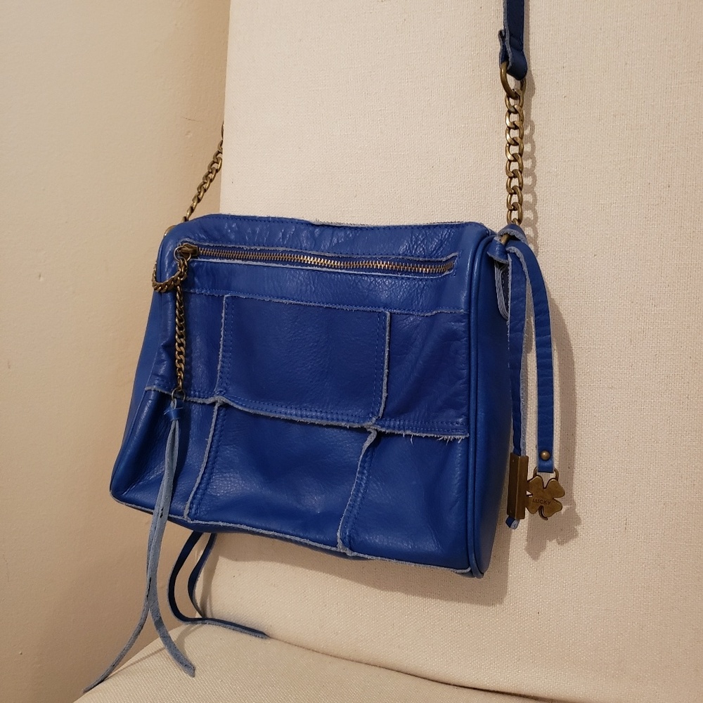 Lucky Brand Royal Blue Leather Patch Crossbody